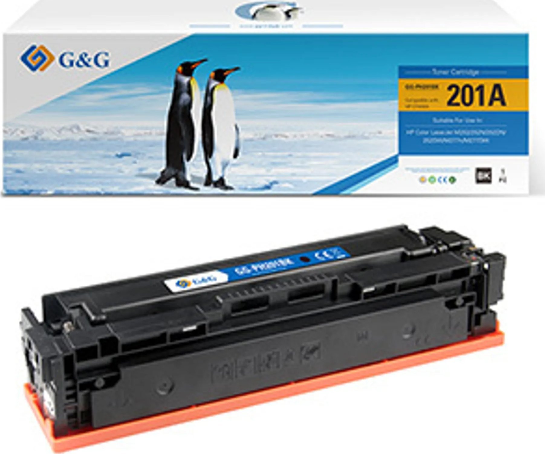 Toner G&amp;G NT-PH201BK, kompatibil me HP CF400A 201A, 1420 faqe, i zi