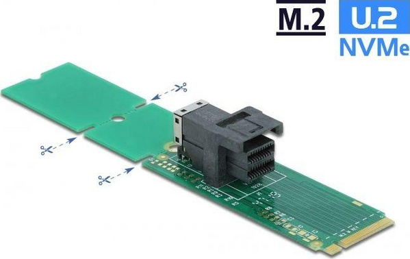 Adapter PCI Express Delock M.2 SAS HD SFF-8643, e gjelbër
