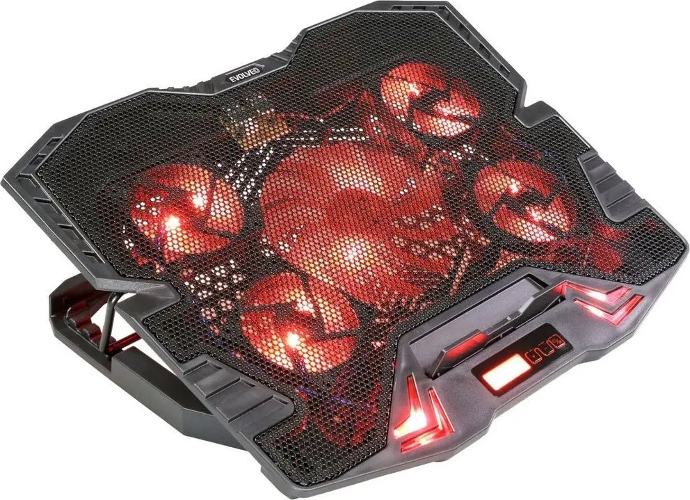 Bazë ftohëse për laptop Evolveo Ania 5R, 15.6", 5 ventilatorë, LED i kuq