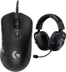 Set gaming Logitech G403 Hero dhe G Pro X, mouse me sensor HERO, kufje me mikrofon BLUE VO!CE, i zi