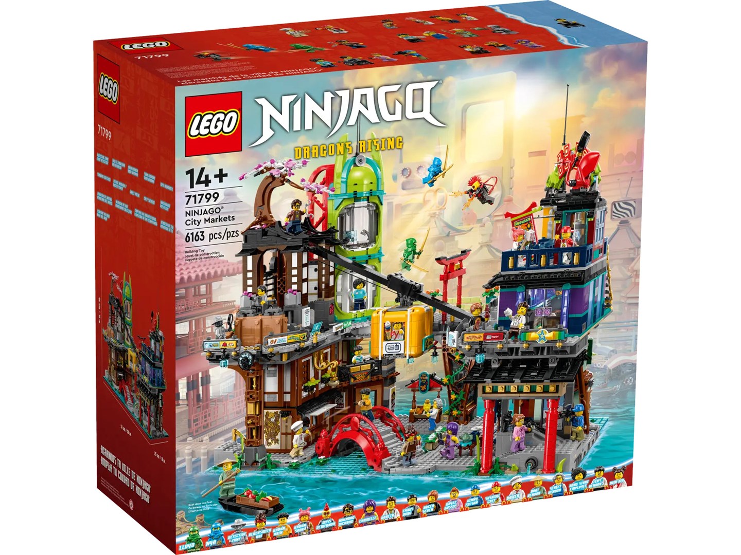 Set lodër LEGO NINJAGO City Markets, 21 minifigura, 4 kate, shumëngjyrësh