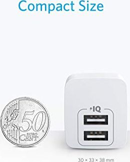 Karikues Anker 320, 12W, 2 porta USB, i bardhë