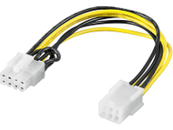 Kabllo adapter Goobay PCIe 6 pin në 8 pin, 0.2 m, e verdhë e zezë