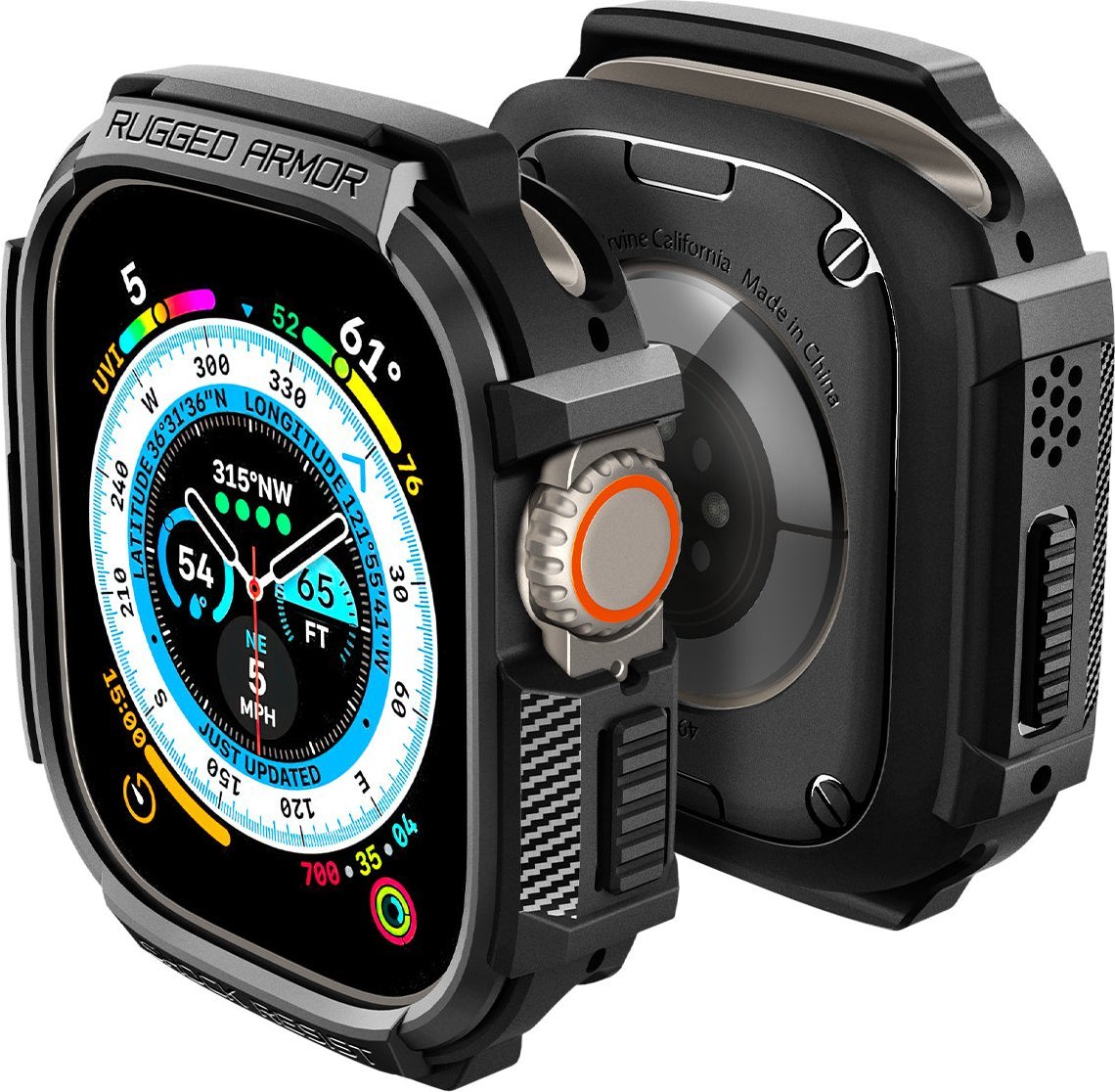 Mbulesë Spigen Rugged Armor për Apple Watch Ultra 49mm, mbrojtëse, e zezë mat 2