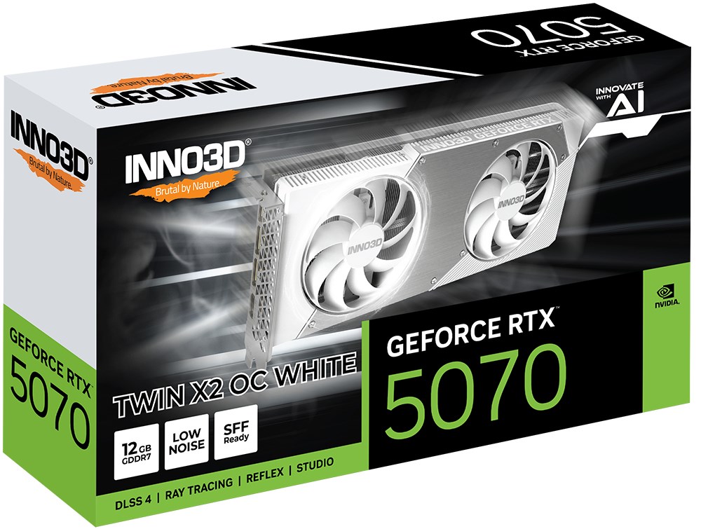 Kartelë grafike Inno3D GeForce RTX 5070 TWIN X2 OC WHITE NVIDIA 12 GB GDDR7 2