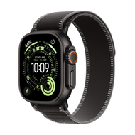 Apple Watch Ultra 3 Cellular 49mm Black Titanium Case with Black/Charcoal Trail Loop, S/M