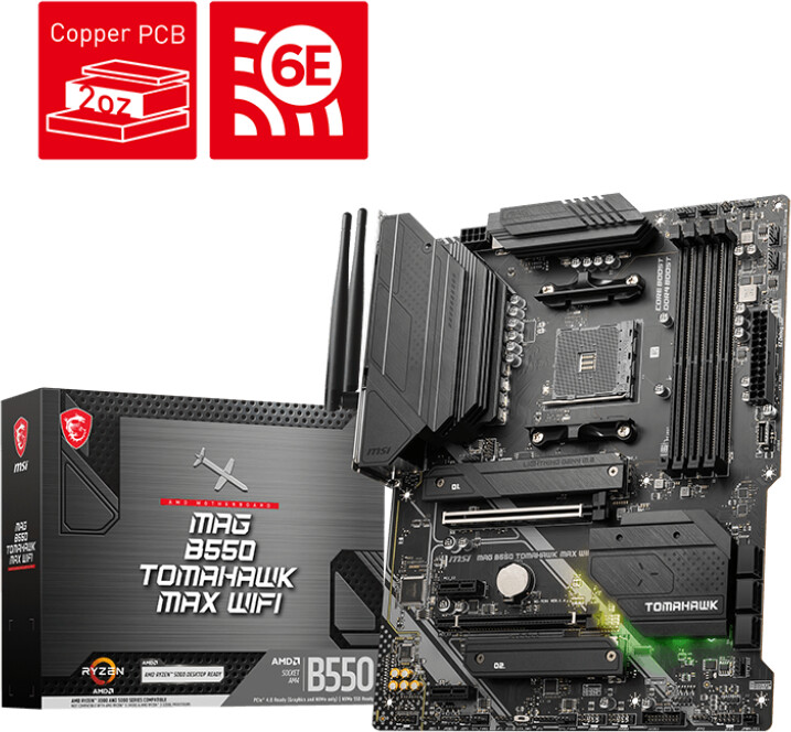 Pllakë amë MSI MAG B550 TOMAHAWK MAX WIFI - AMD B550