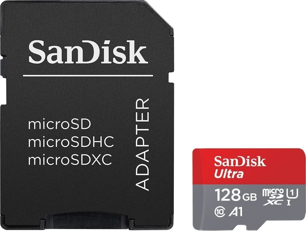 Kartë memorie SanDisk Ultra MicroSD, 128GB, Class 10, me adapter SD