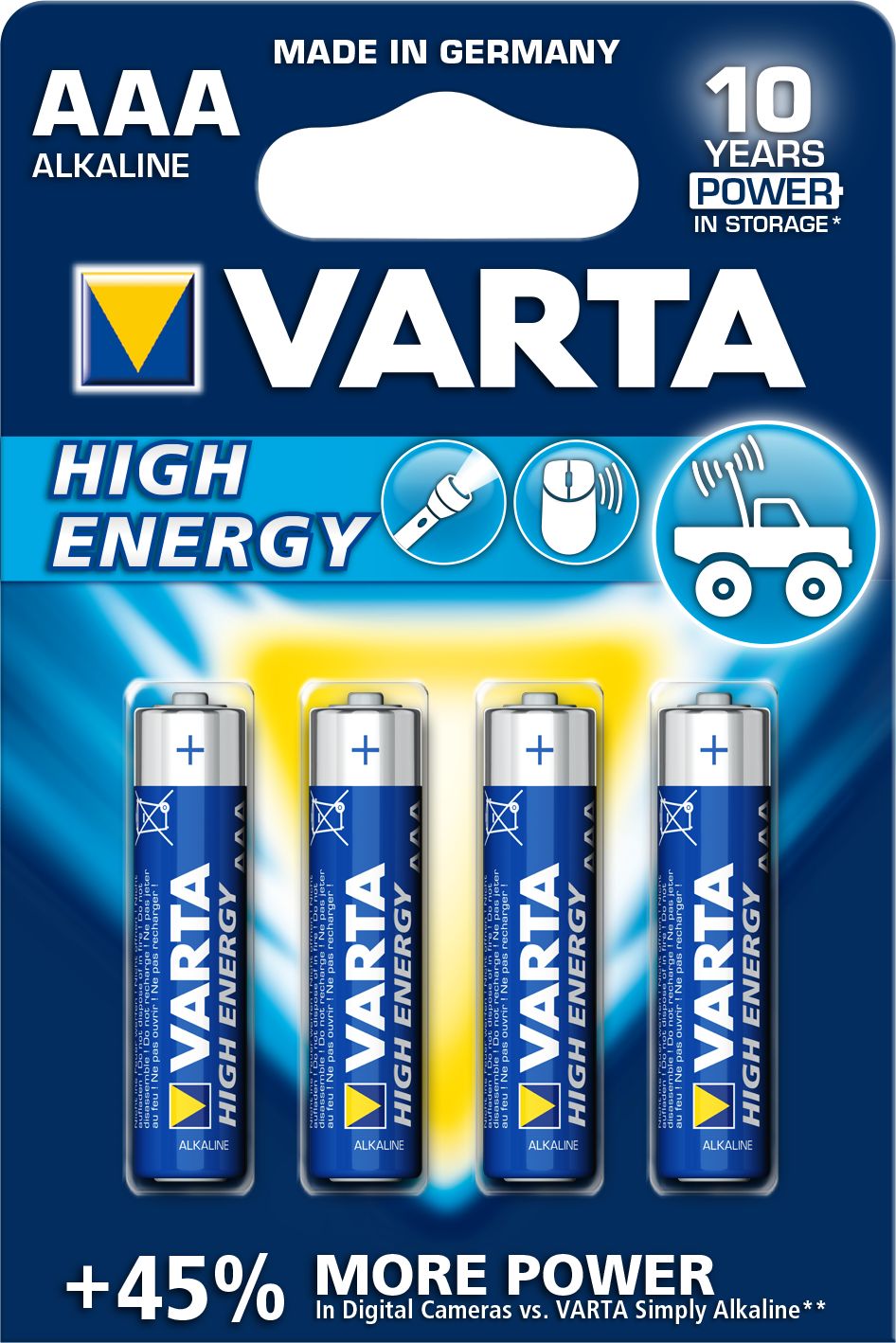 Bateri Varta High Energy AAA / R03, 4 copë