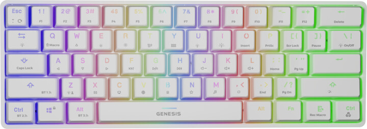 Tastierë Genesis Thor 660, Gateron Red, US, e bardhë