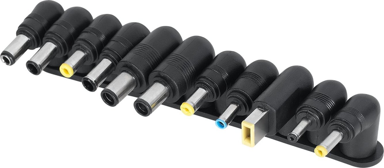 Karikues universal Rebel 120W, 12 19.5V automatik, 11 konektorë, i zi