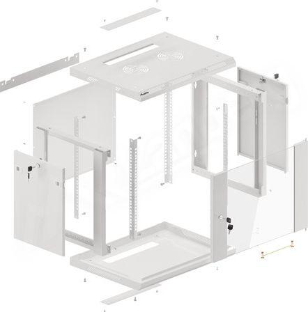 Kabinet i montuar në mur Lanberg, 19" 9U (WF01-6409-10S)