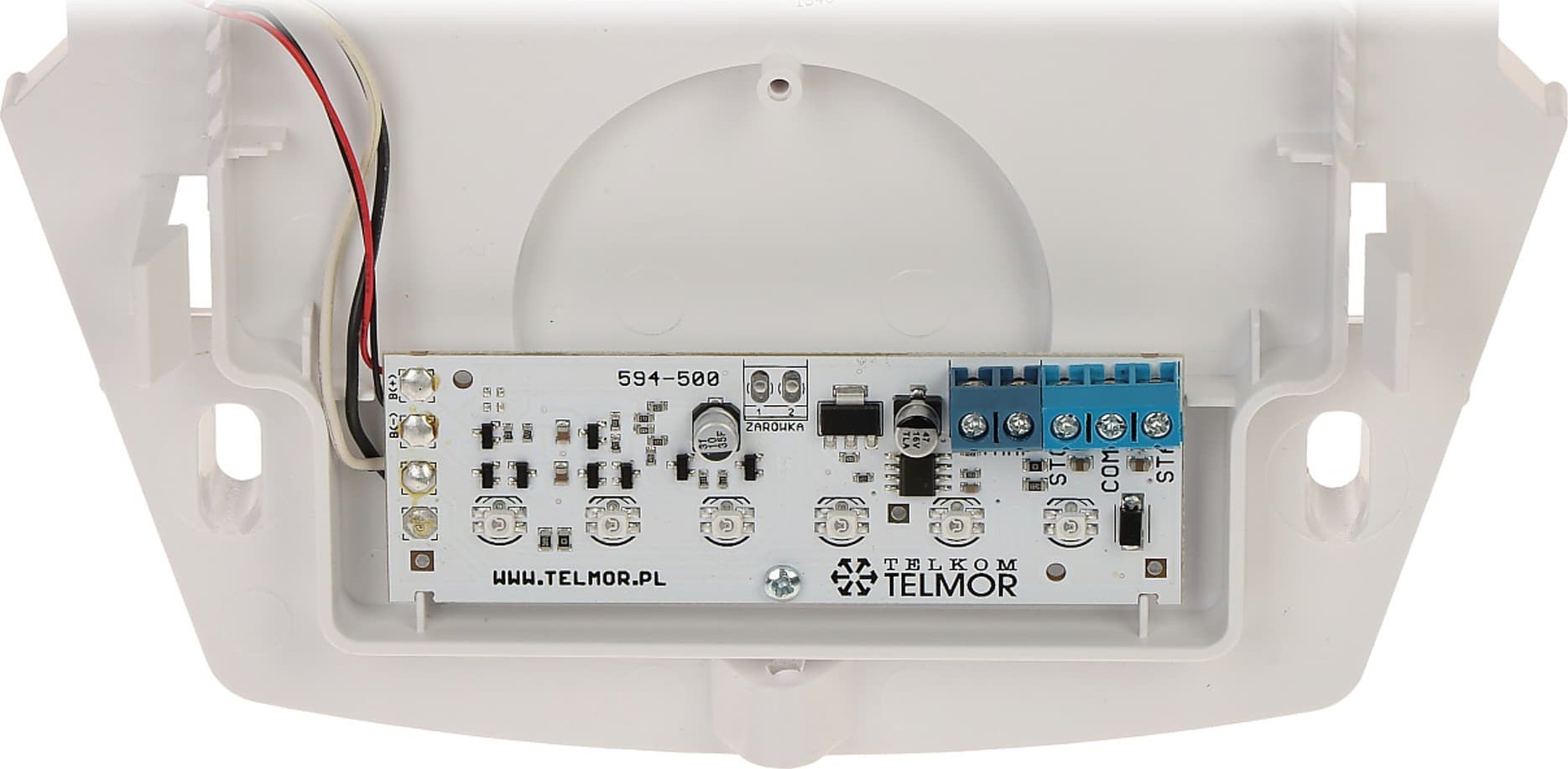 Sirena e jashtme Telmor TSZ-4D, 12V DC, me dritë LED, e bardhë
