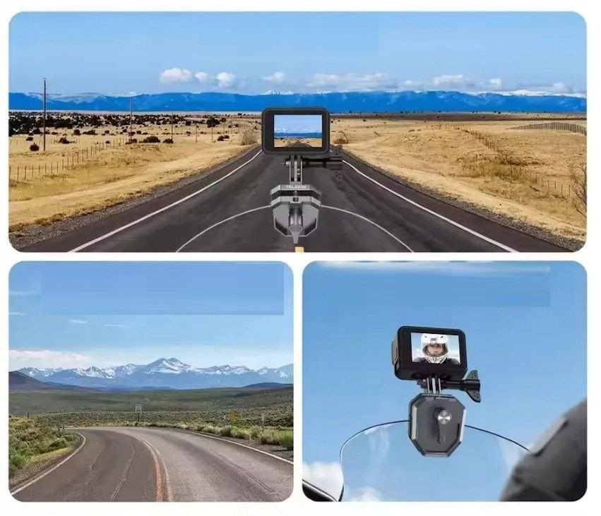 Mbajtëse xhami për action cam Telesin Windshield Clamping Brackets, universale, e zezë
