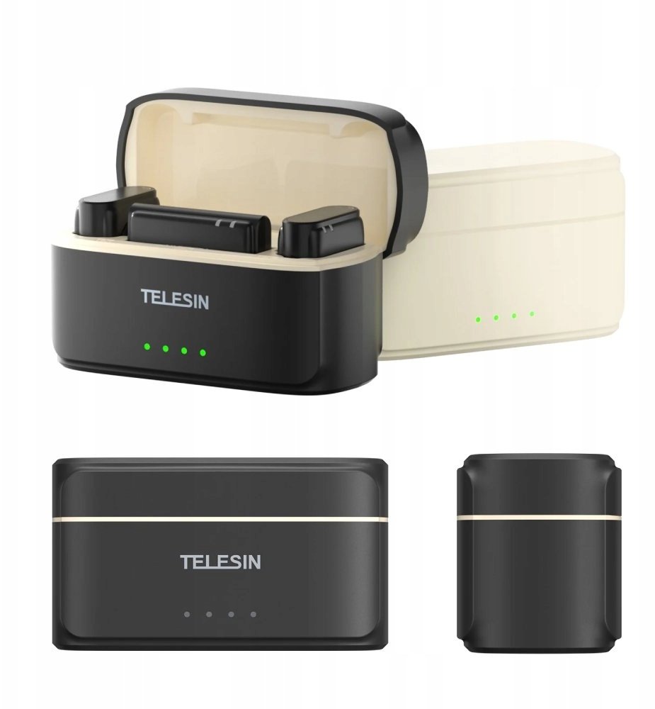 Mikrofon pa tela TELESIN Wireless Lavalier Button, distancë 200m, reduktim i zhurmës, i zi