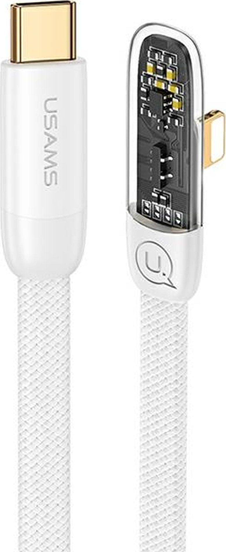 Kabllo USB Usams USA890, USB C në USB C, 1.2 m, e bardhë