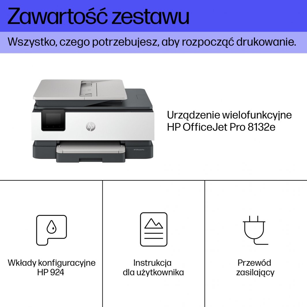 Printer HP OfficeJet Pro 8132e All-in-One, i bardhë / i hirtë