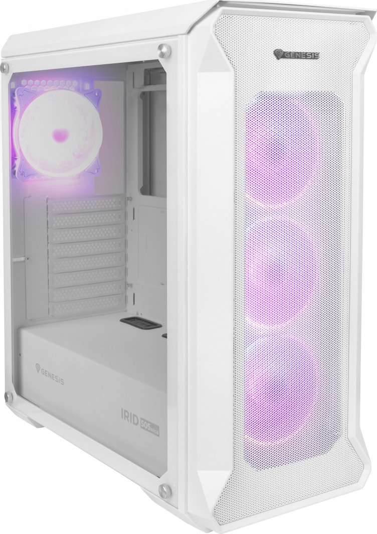 Kasë kompjuteri Genesis Irid 505 ARGB (NPC-1872), e bardhë