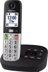 Telefon pa kabllo Panasonic KX-TGU430EXB, sekretari telefonik, volum i amplifikuar, i zi