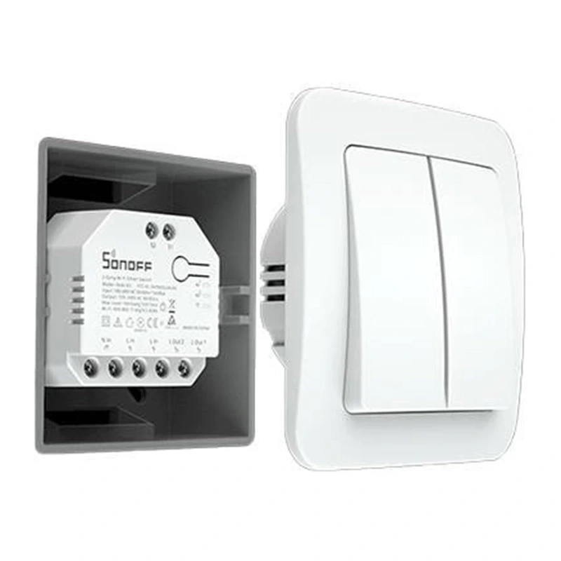 Ndërprerës inteligjent WiFi Sonoff Dual R3, 2 kanale, kontroll përmes aplikacionit, i bardhë