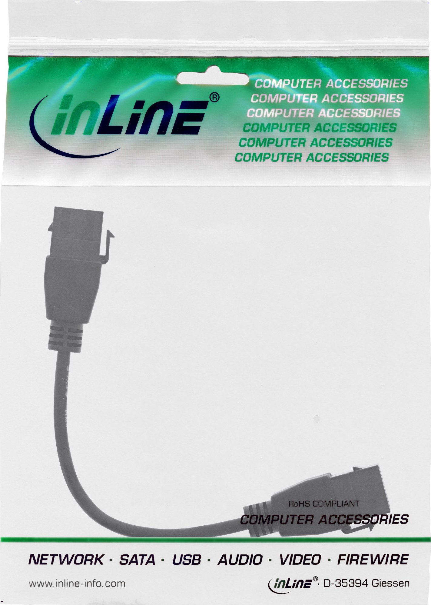 Adapter USB InLine 3.2 Gen1, 2x Keystone USB A, 0.2m, i zi