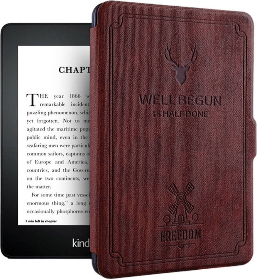 Kapak mbrojtës Strado Smart Motto për Kindle Paperwhite 1/2/3, plastik, i kuq
