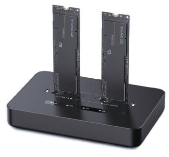 Doking stacion Digitus DD2-U3M2, për SSD NVMe dhe SATA M.2, USB 3.2, 900 MB/s, i zi