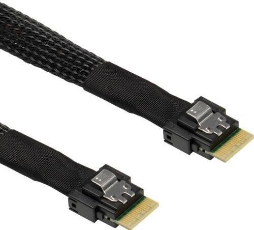 Kabllo Inter-Tech SFF 8654-4i në SFF 8654-4i, 0.7m, i zi