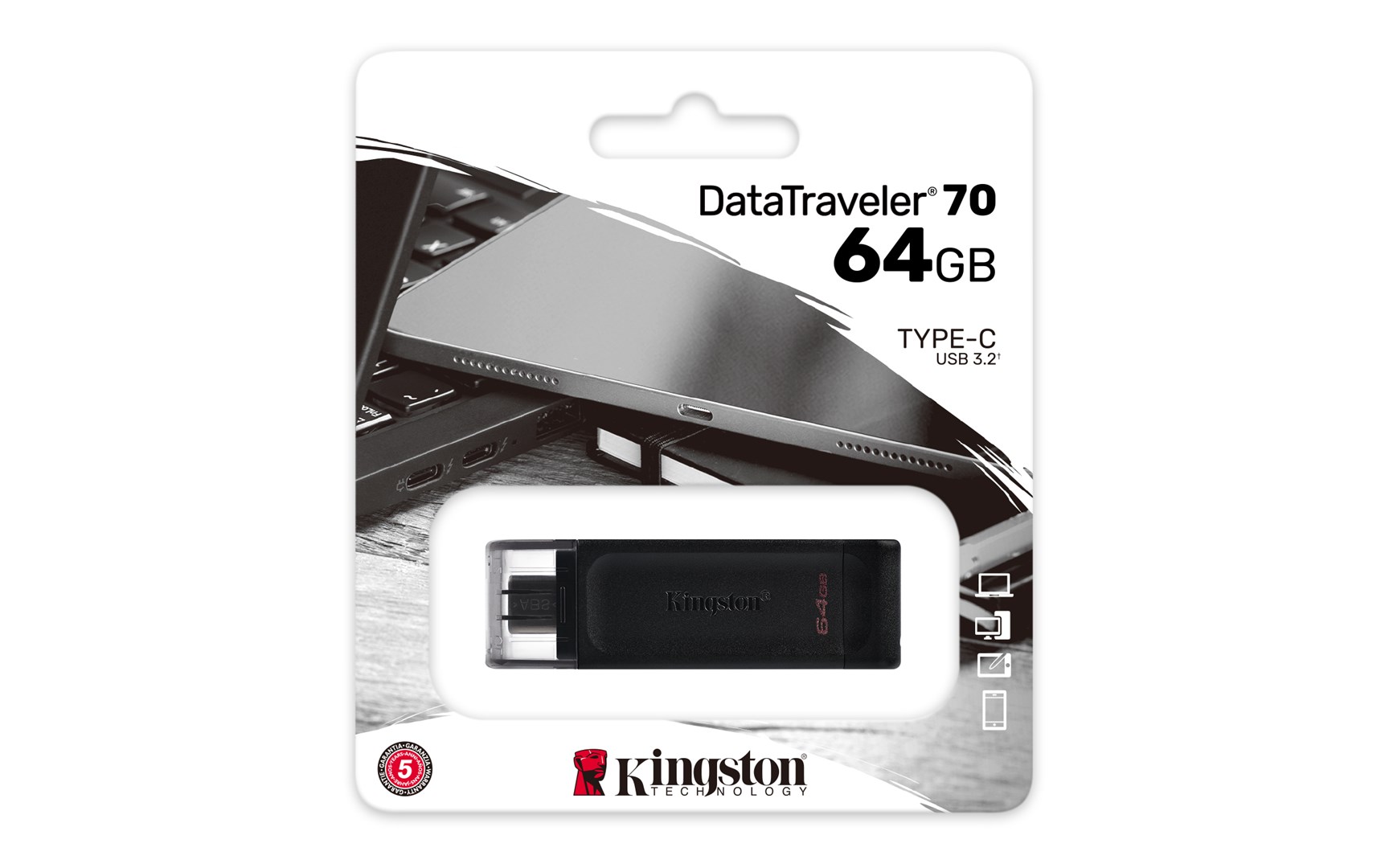 [OUTLET] USB Kingston DataTraveler, 64 GB, USB Type-C