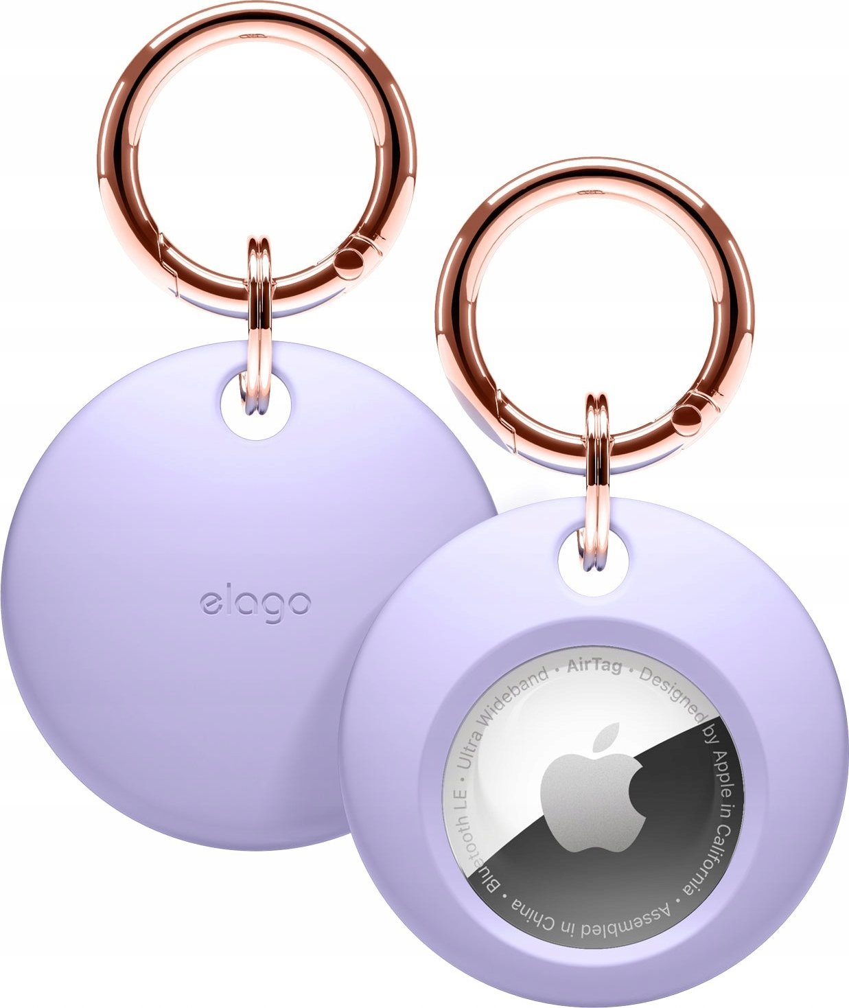 Mbajtëse Elago Basic për AirTag, silikon premium, me varëse çelësash, e zezë