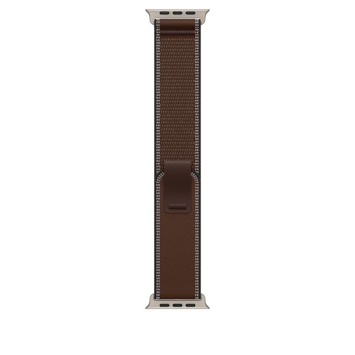 Apple Watch 49mm Dark Umber Trail Loop, S/M, Natural Titanium Finish