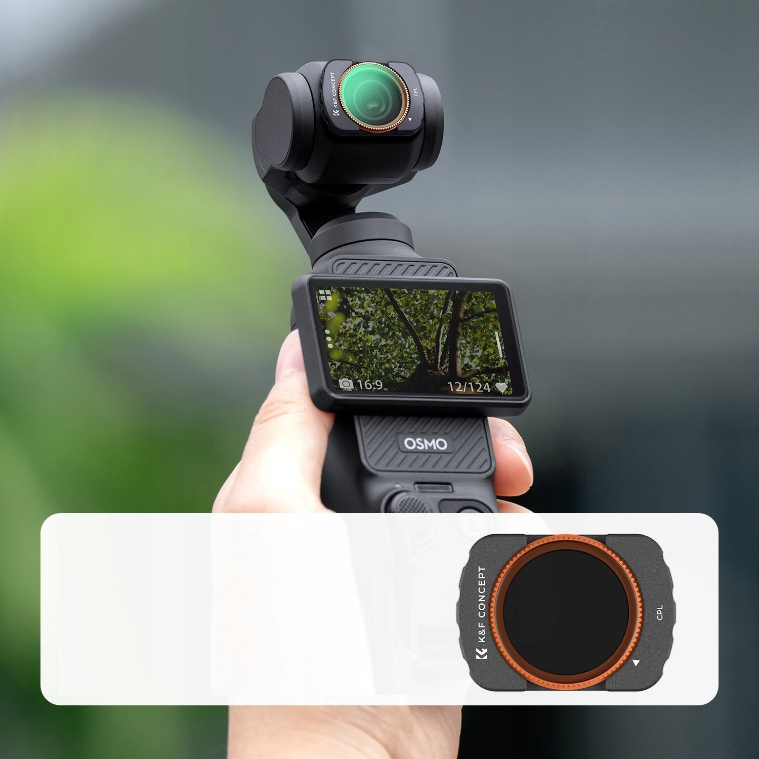 Filtër magnetik CPL K&amp;F Concept, HD, për Osmo Pocket 3, rezistent ndaj ujit