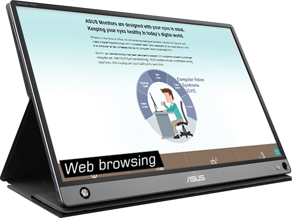 Monitor portativ ASUS MB16AMT, 15.6" touchscreen, 1920 x 1080, Full HD, i zi