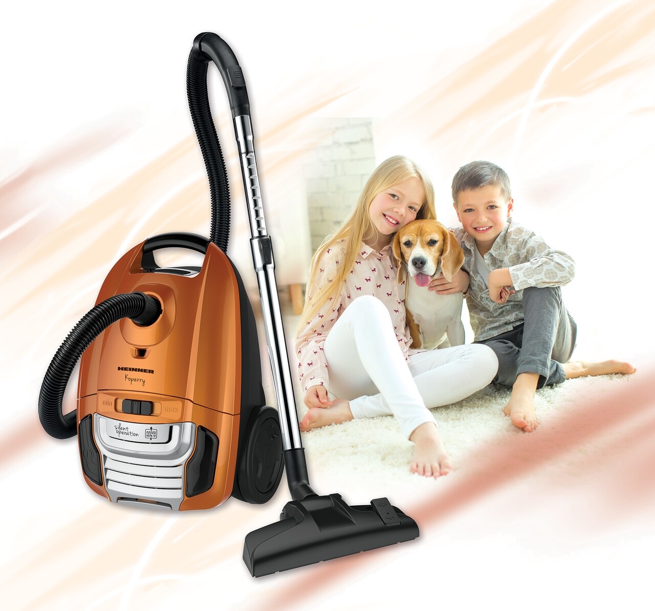 Fshesë me korrent me qese Heinner Koperry, 700W, 3L, e kuqe