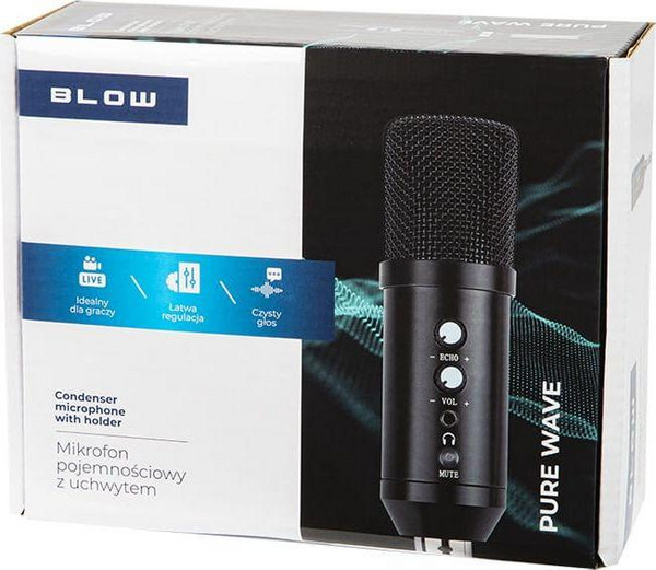 Mikrofon studio Blow, me tripod, USB, i zi