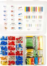 Set konektorësh elektrikë AMiO, 687 pjesë, me tuba termokunjë, multicolor