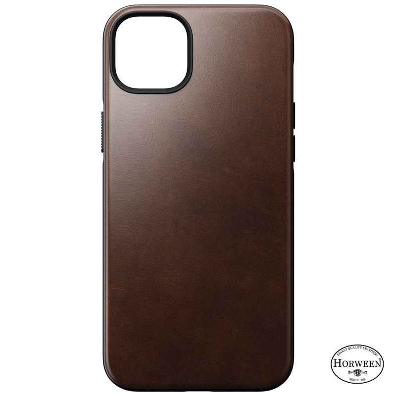 Футрола за телефон Nomad Modern, кожа Horween, за iPhone 14 Plus, кафена