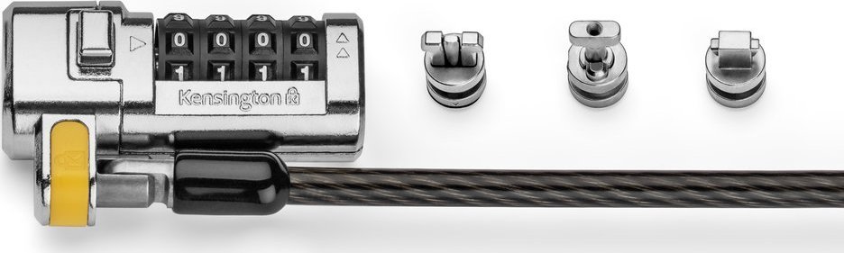 Kabllo sigurie për laptop Kensington ClickSafe 3-in-1, kombinim, T-Bar Nano Wedge, e zezë
