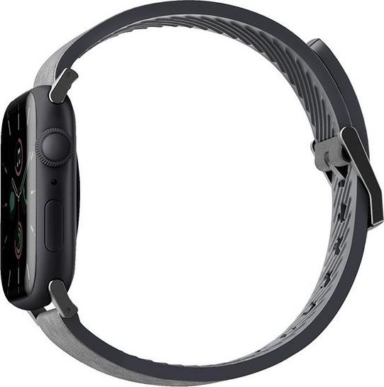 Rrip ore UNIQ Straden për Apple Watch 42 44 45mm, lëkurë silikon hibride, gri