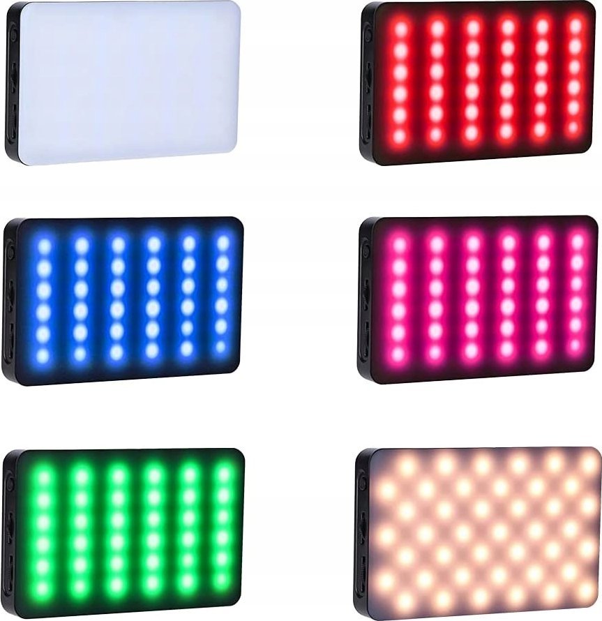 Dritë fotografike Rollei Lumis Compact RGB, panel LED, temperaturë dhe ngjyra të rregullueshme, e zezë