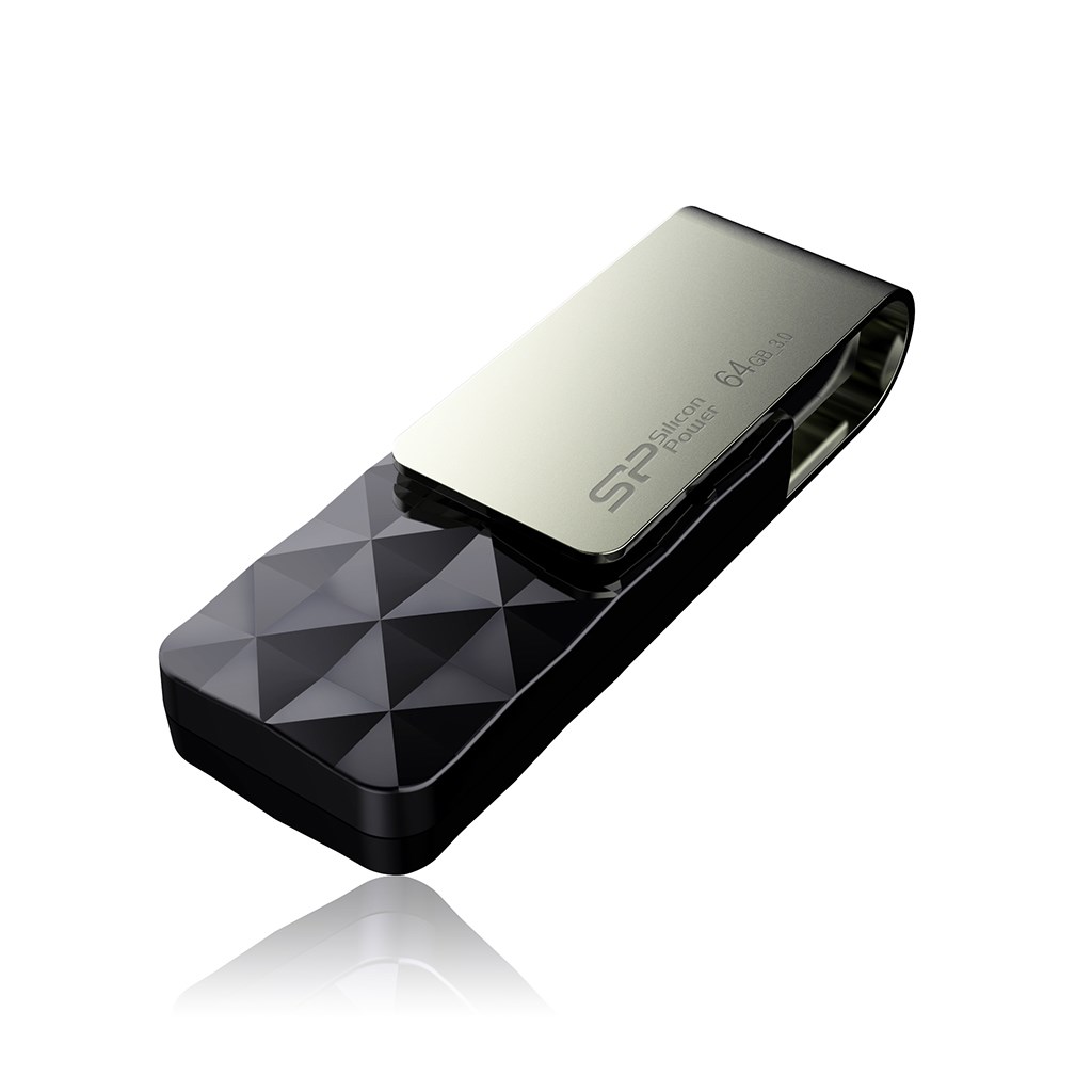 USB Silicon Power Blaze B30, 64GB, USB 3.1, e zezë