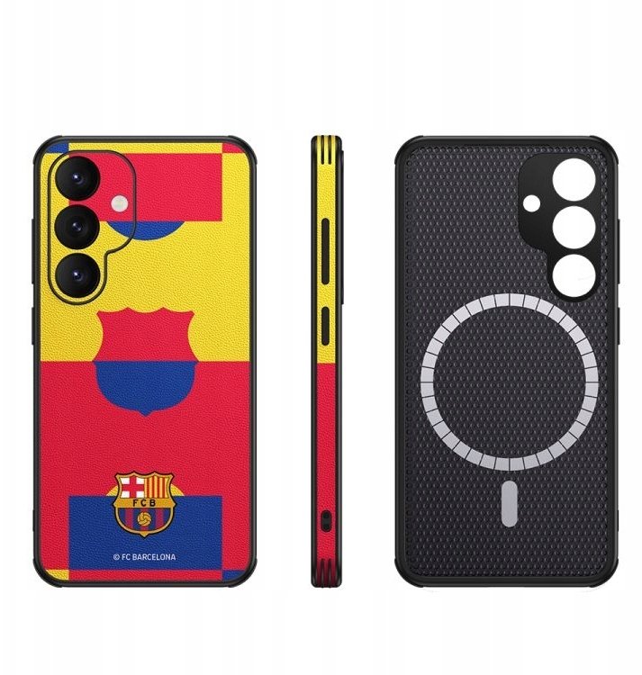 Këllëf FC Barcelona për Samsung Galaxy S24, magnetik MagSafe, me mbajtëse, shumëngjyrësh