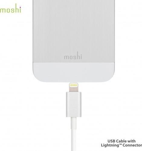 Kabllo USB Moshi USB A në Lightning, 1 m, e bardhë
