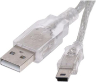 USB кабел Logo USB-A -miniUSB, 0.6 m, проѕирен