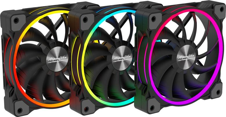 Set ventilatorësh PC Alpenfohn Wing Boost 3 ARGB, 120mm, High Speed, të zinj
