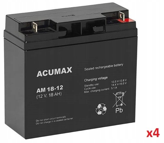 Bateri UPS Emu ACUMAX AM18-12, 12V, 18Ah, e zezë