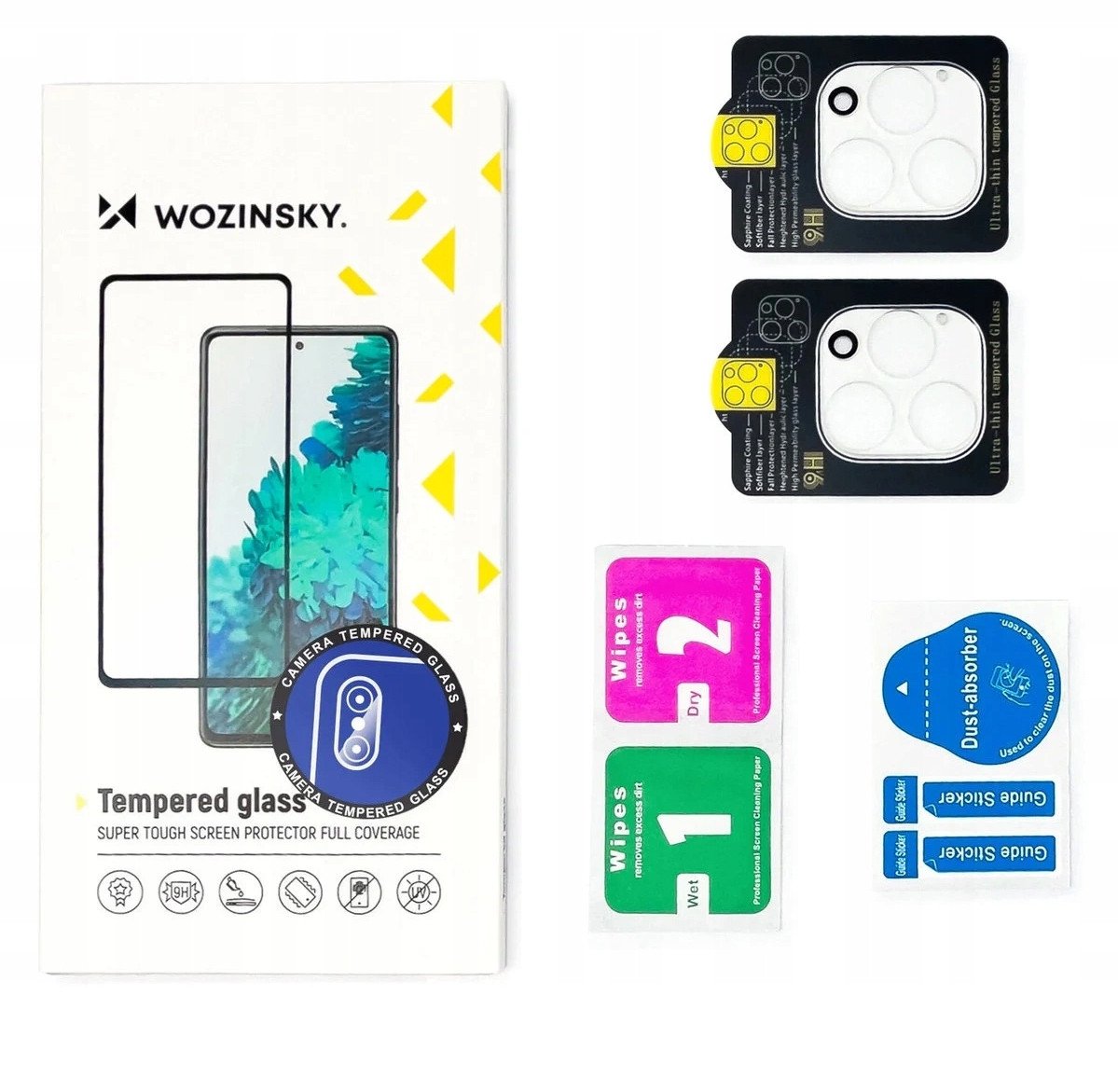 Qelq mbrojtës kamere Wozinsky Black Full për Samsung Galaxy Z Flip 7, set 2 copë, i zi