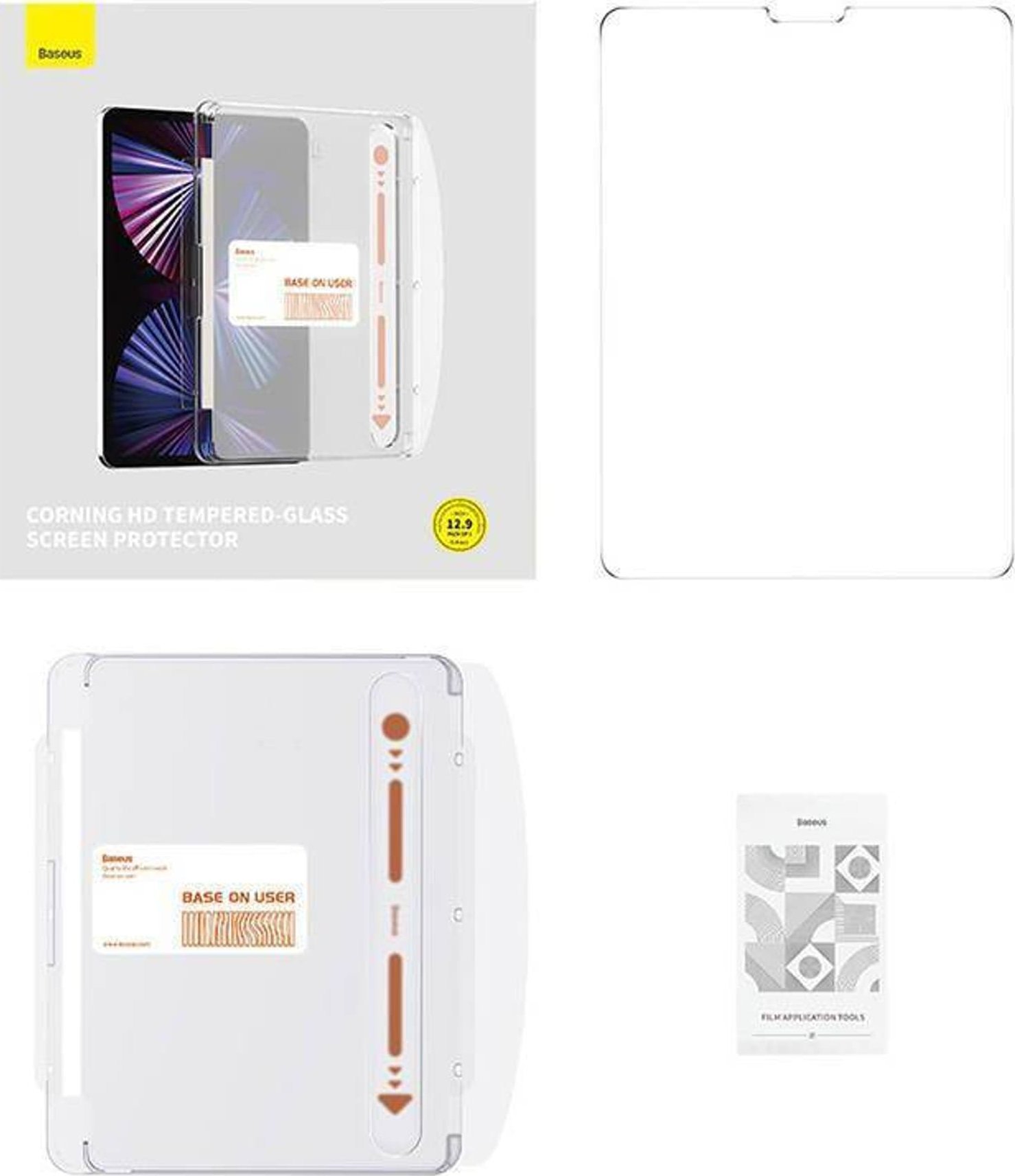 Xham mbrojtës Baseus Corning për iPad Pro 12.9", 0.4 mm, transparent