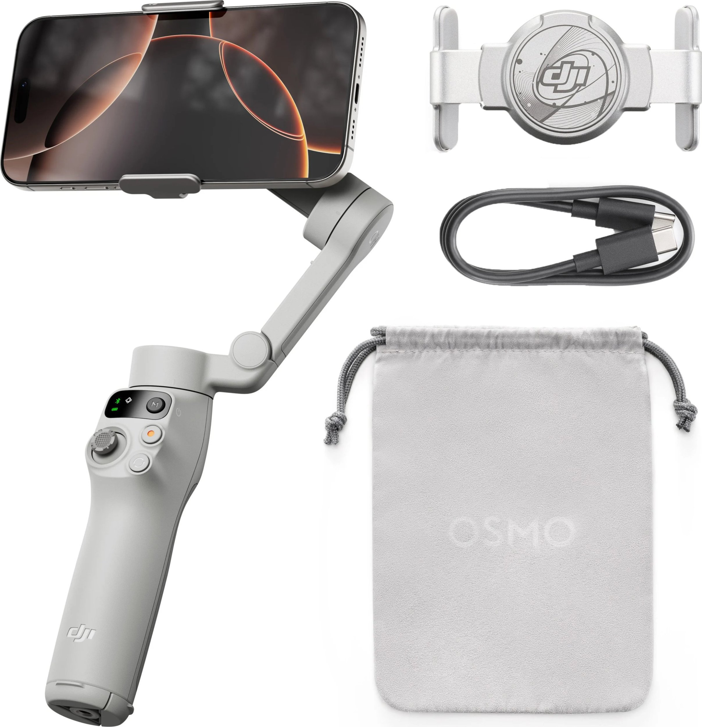 Stabilizues gimbal për smartphone DJI Osmo Mobile 7, ActiveTrack 7.0, bateri 10 orë, gri