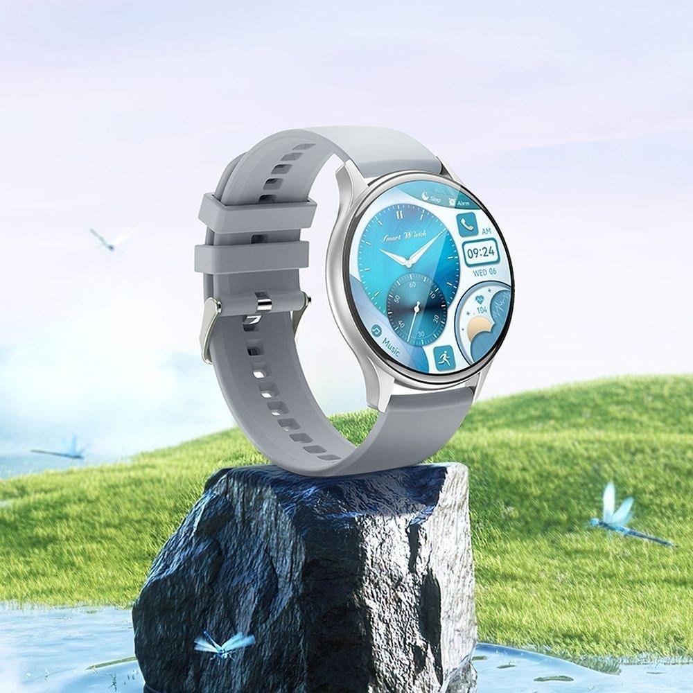 Ora inteligjente Hoco Y15, ekran 1.43" AMOLED, IP68, gri